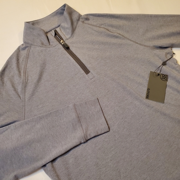 G/Fore Luxe Staple Midlayer Quarter Zip Pullover Tech Jersey Mens Small Gray NWT - Picture 1 of 9